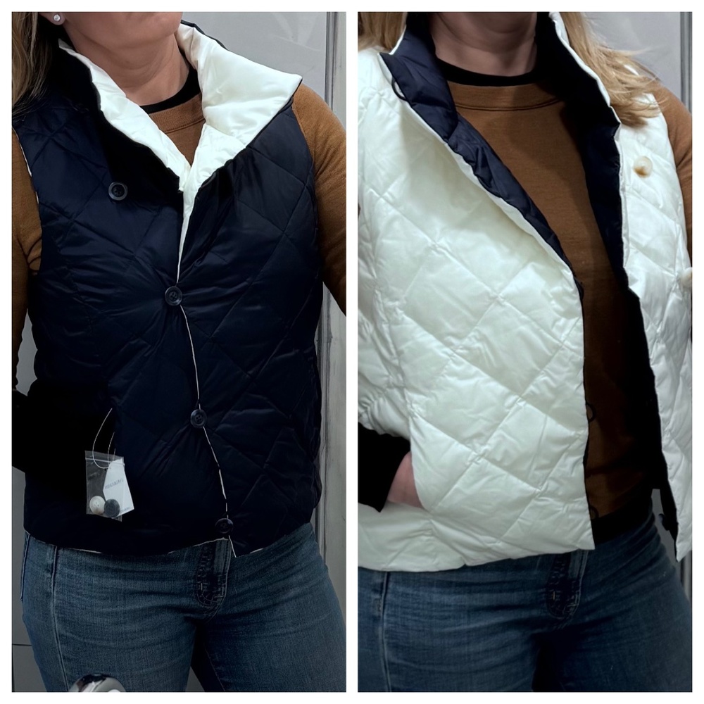 J. McLaughlin Vivian Reversible Quilted Down Vest NWT Size S